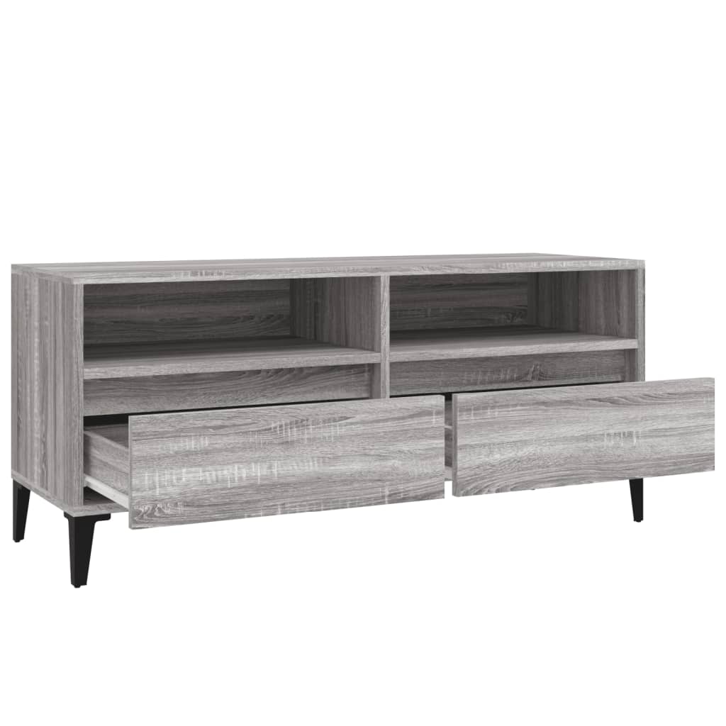Meuble TV sonoma gris 100x34,5x44,5 cm bois d'ingénierie - XIOS