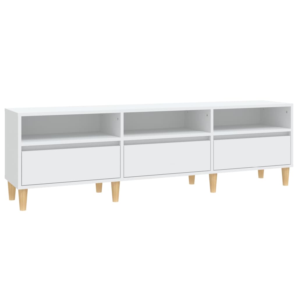 Meuble TV blanc 150x30x44,5 cm bois d'ingénierie - XIOS