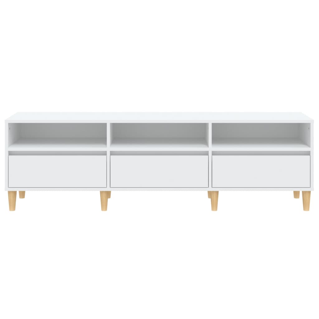 Meuble TV blanc 150x30x44,5 cm bois d'ingénierie - XIOS