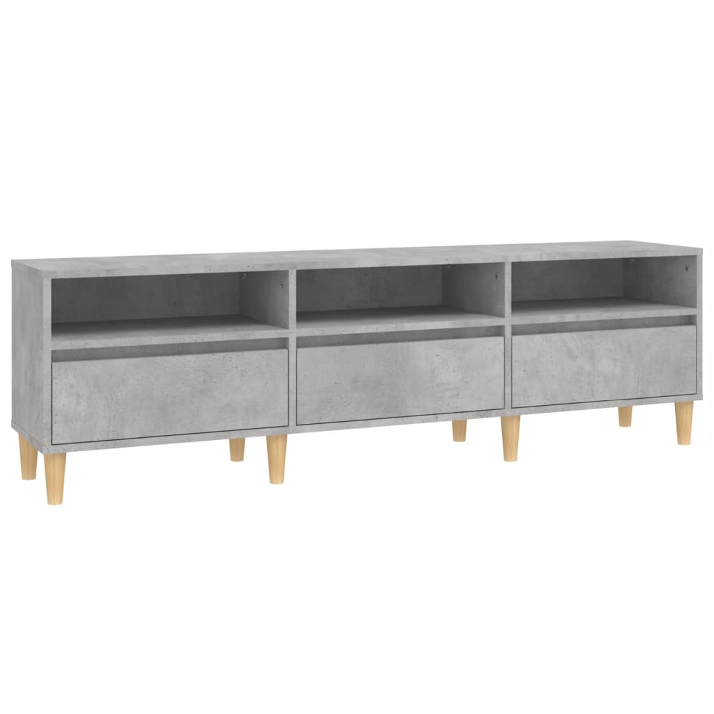 Meuble TV gris béton 150x30x44,5 cm bois d'ingénierie - XIOS