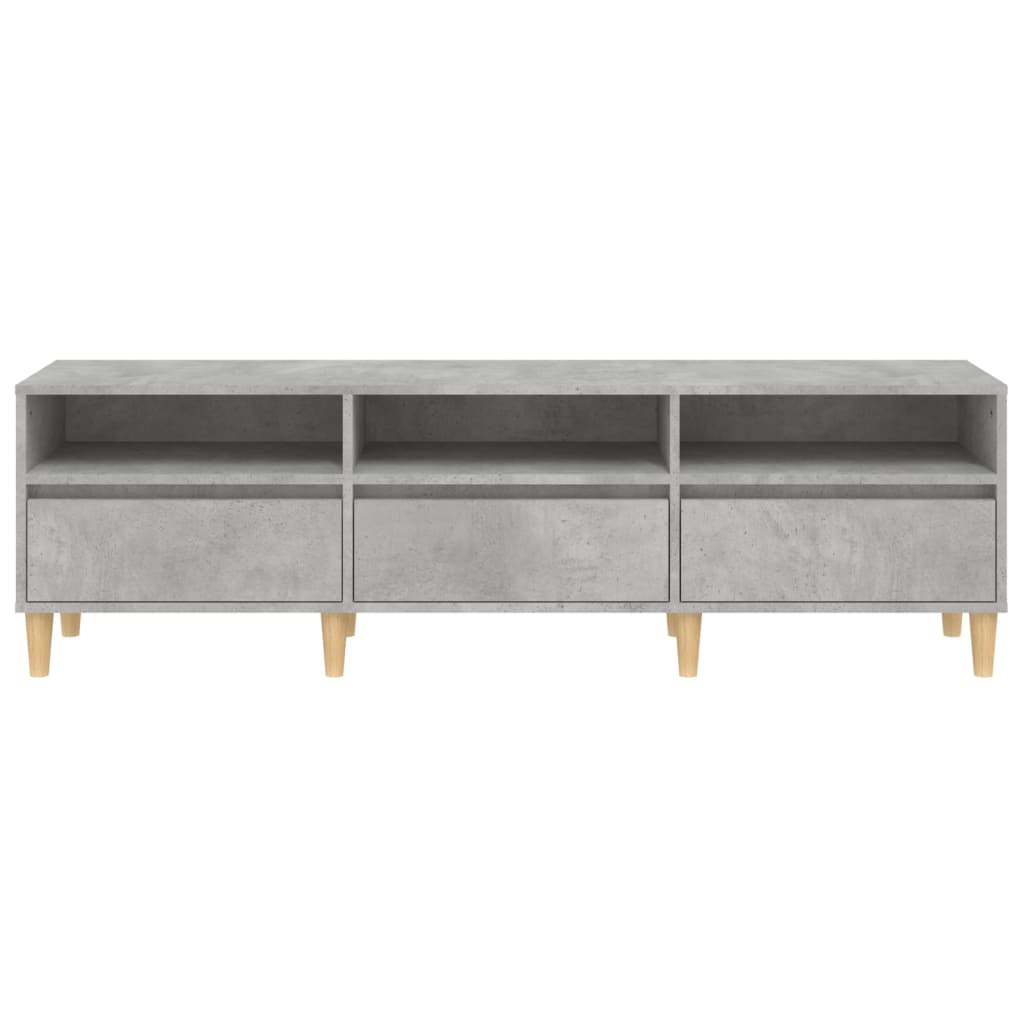 Meuble TV gris béton 150x30x44,5 cm bois d'ingénierie - XIOS