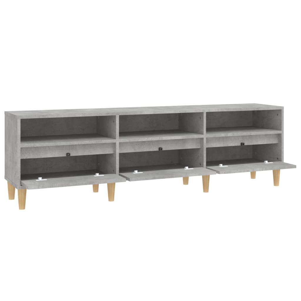 Meuble TV gris béton 150x30x44,5 cm bois d'ingénierie - XIOS