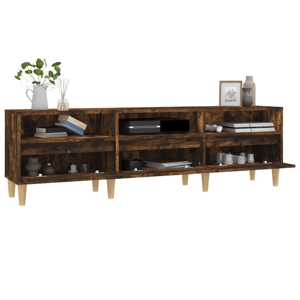Meuble TV chêne fumé 150x30x44,5 cm bois d'ingénierie - XIOS
