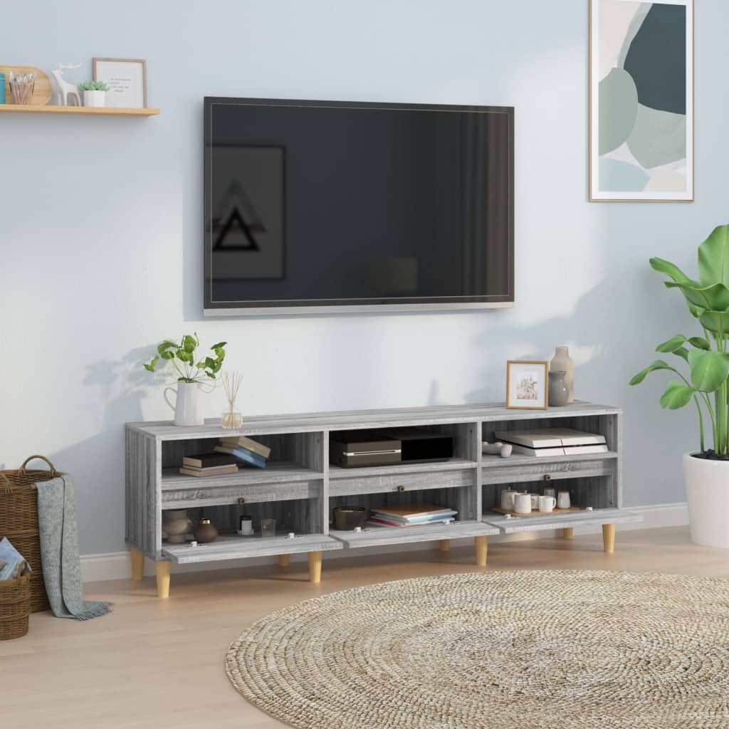 Meuble TV Sonoma gris 150x30x44,5 cm bois d'ingénierie - XIOS