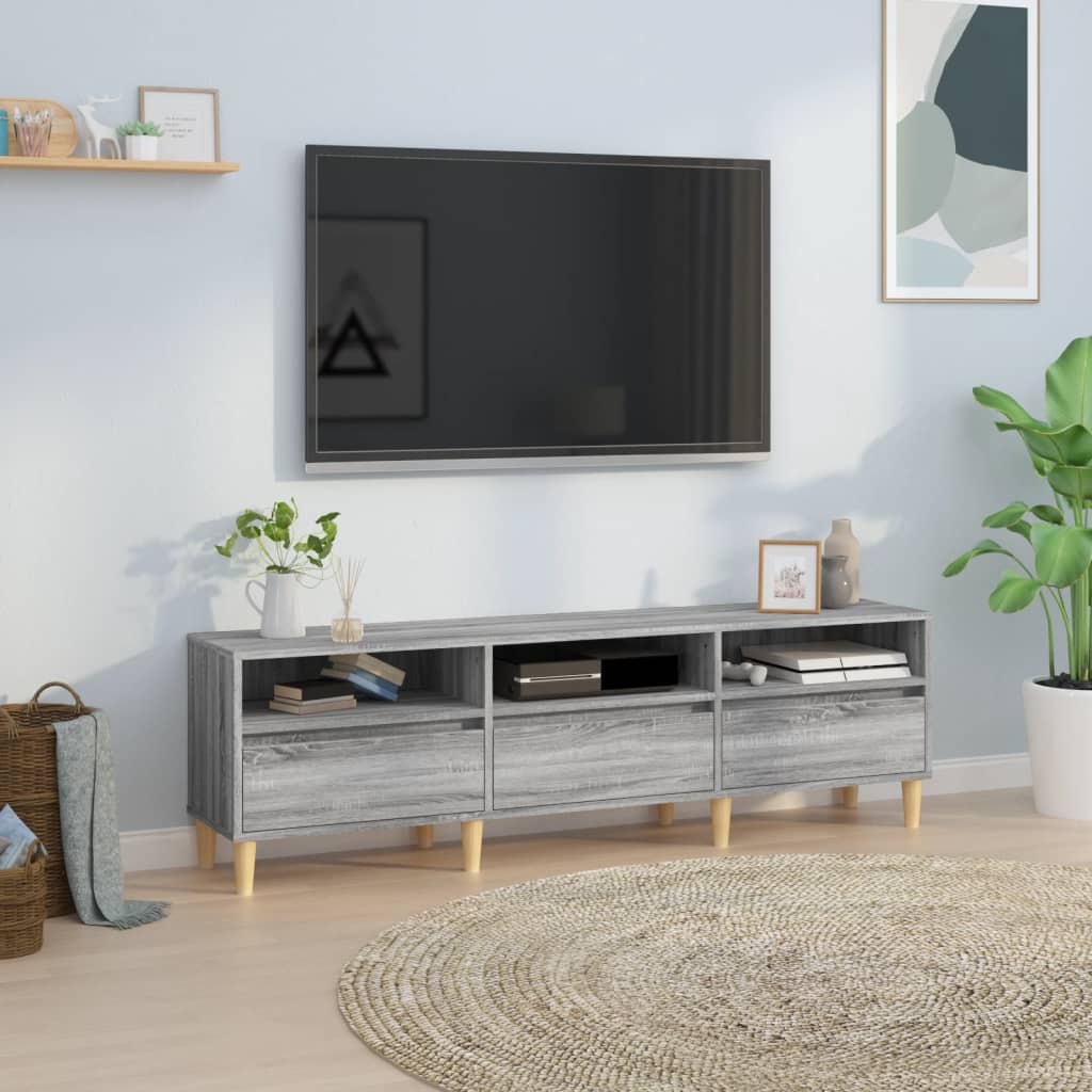 Meuble TV Sonoma gris 150x30x44,5 cm bois d'ingénierie - XIOS