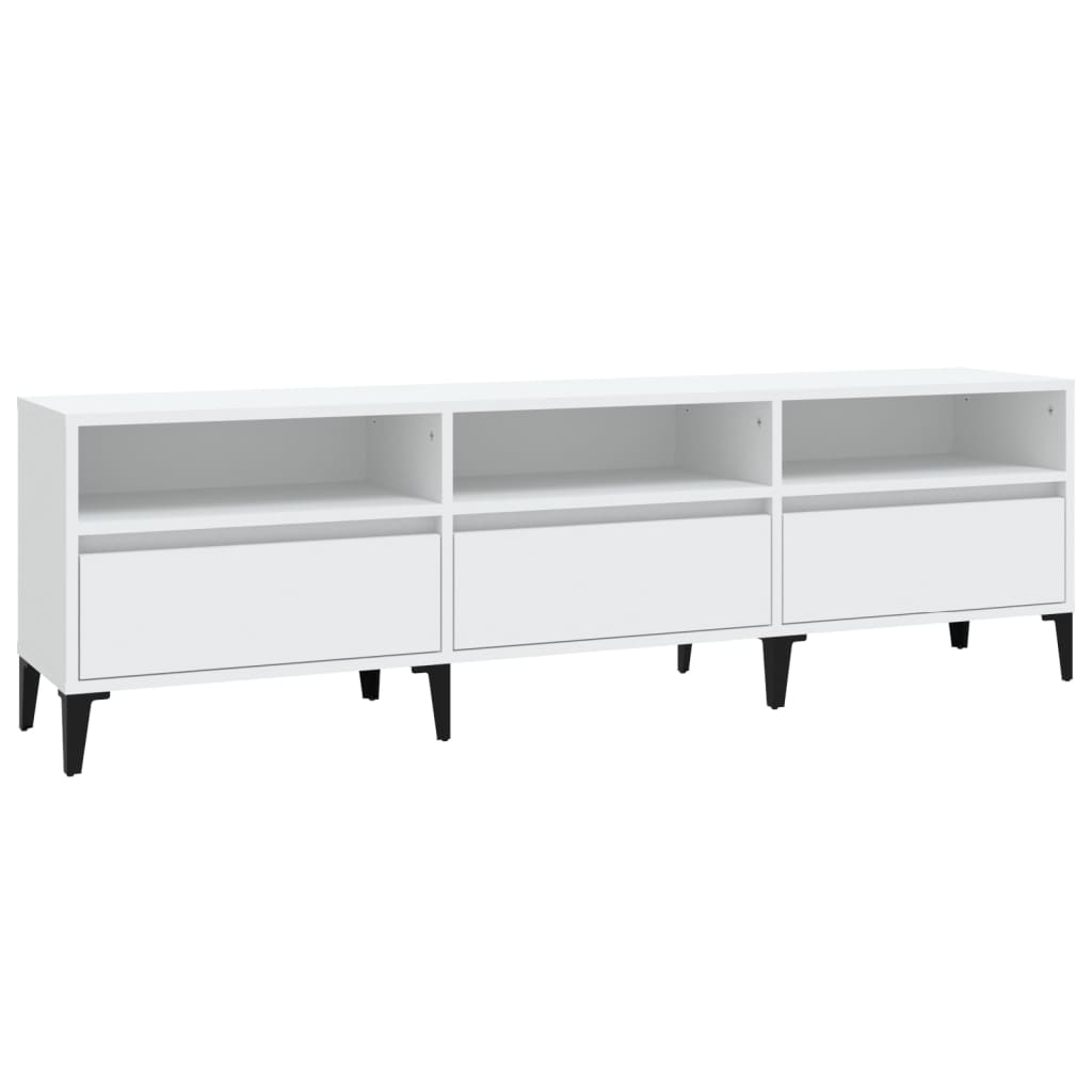 Meuble TV blanc 150x30x44,5 cm bois d'ingénierie - XIOS