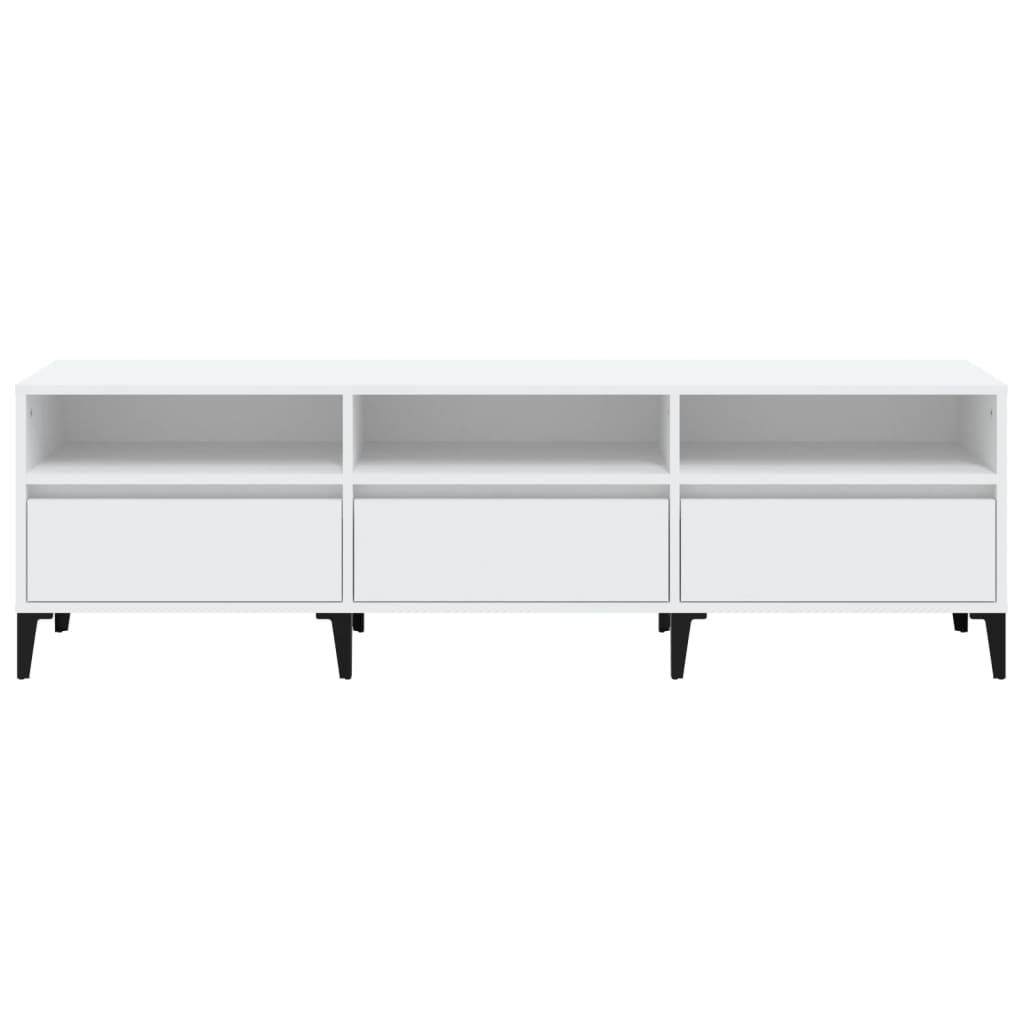 Meuble TV blanc 150x30x44,5 cm bois d'ingénierie - XIOS