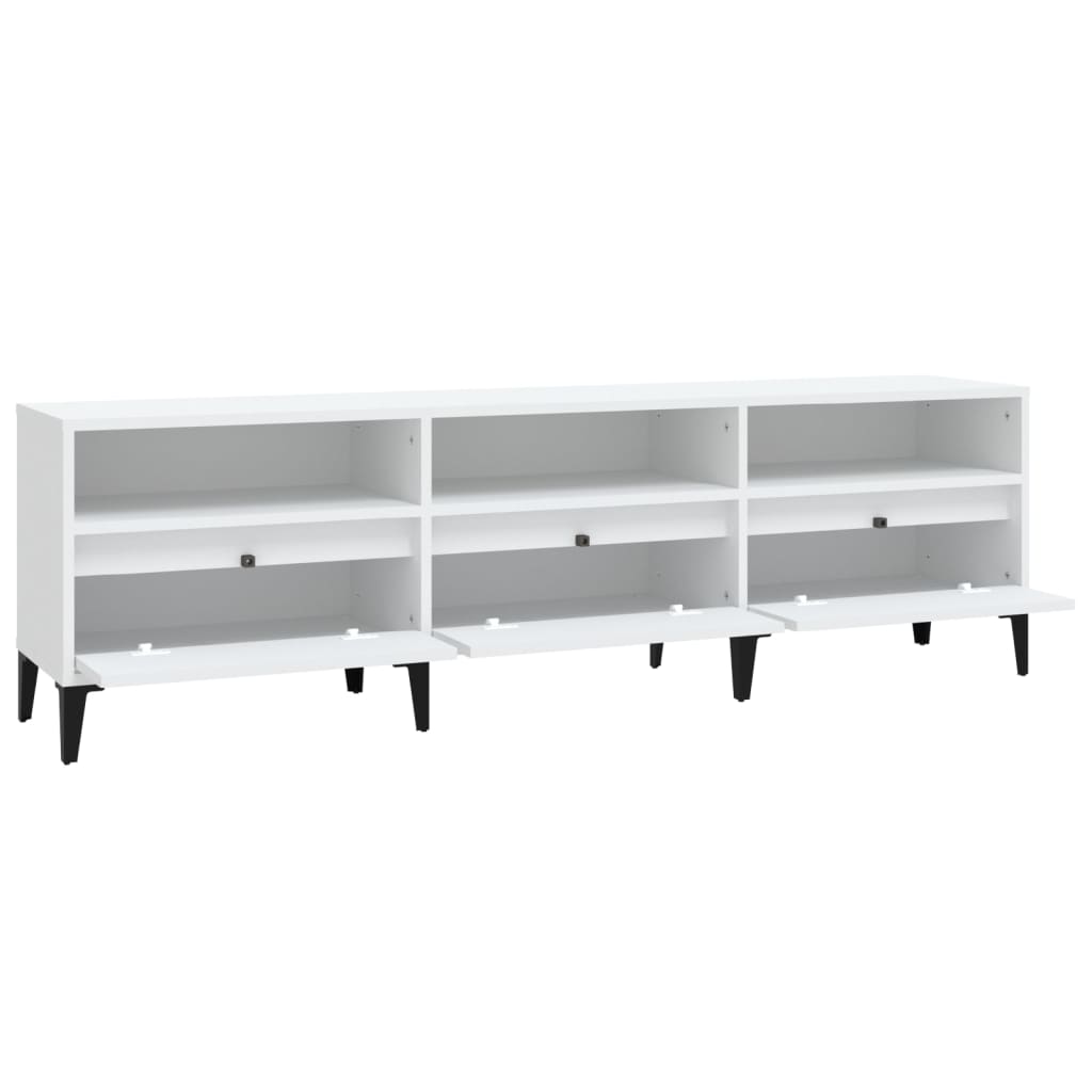 Meuble TV blanc 150x30x44,5 cm bois d'ingénierie - XIOS