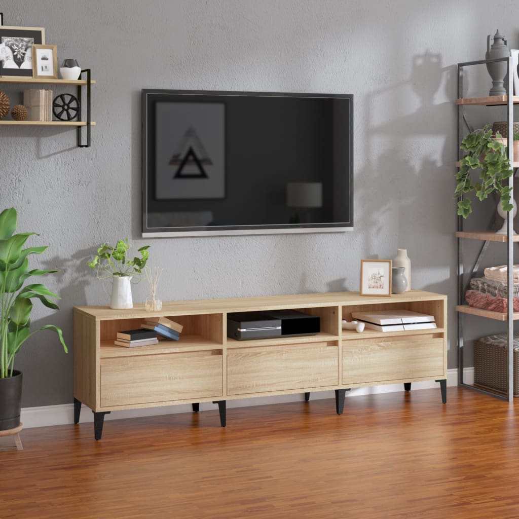 Meuble TV chêne sonoma 150x30x44,5 cm bois d'ingénierie - XIOS
