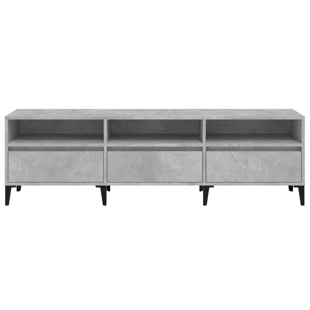 Meuble TV gris béton 150x30x44,5 cm bois d'ingénierie - XIOS