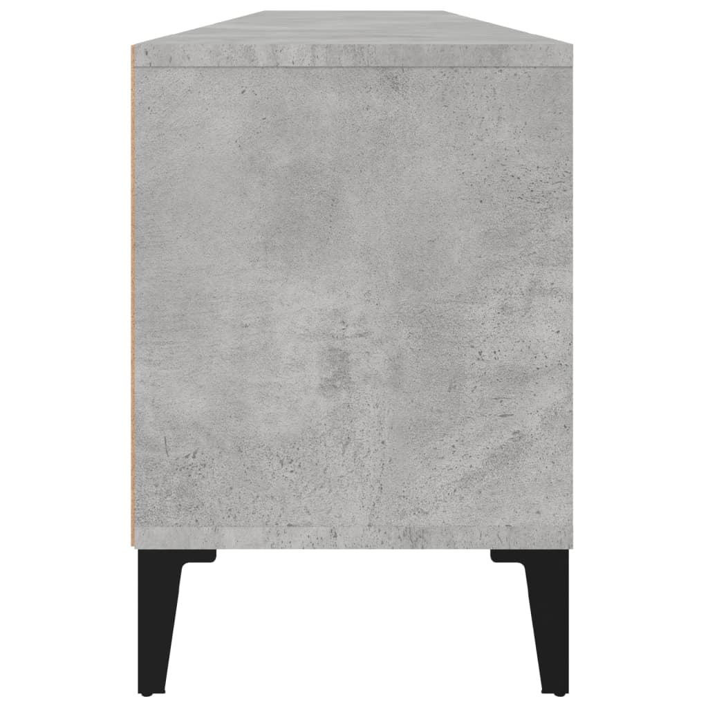Meuble TV gris béton 150x30x44,5 cm bois d'ingénierie - XIOS