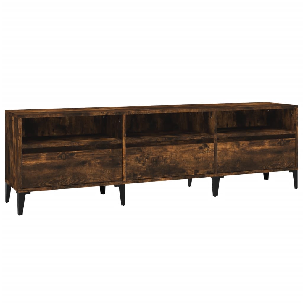 Meuble TV chêne fumé 150x30x44,5 cm bois d'ingénierie - XIOS