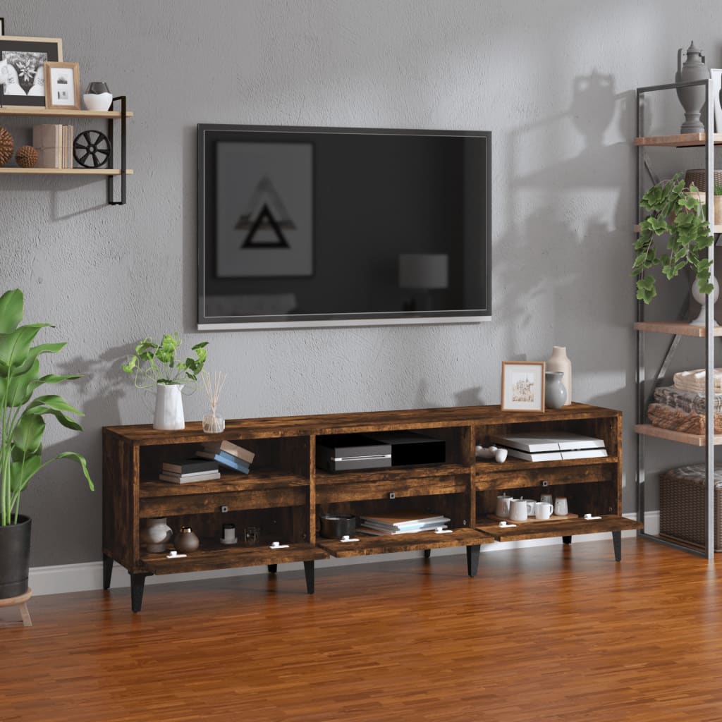 Meuble TV chêne fumé 150x30x44,5 cm bois d'ingénierie - XIOS