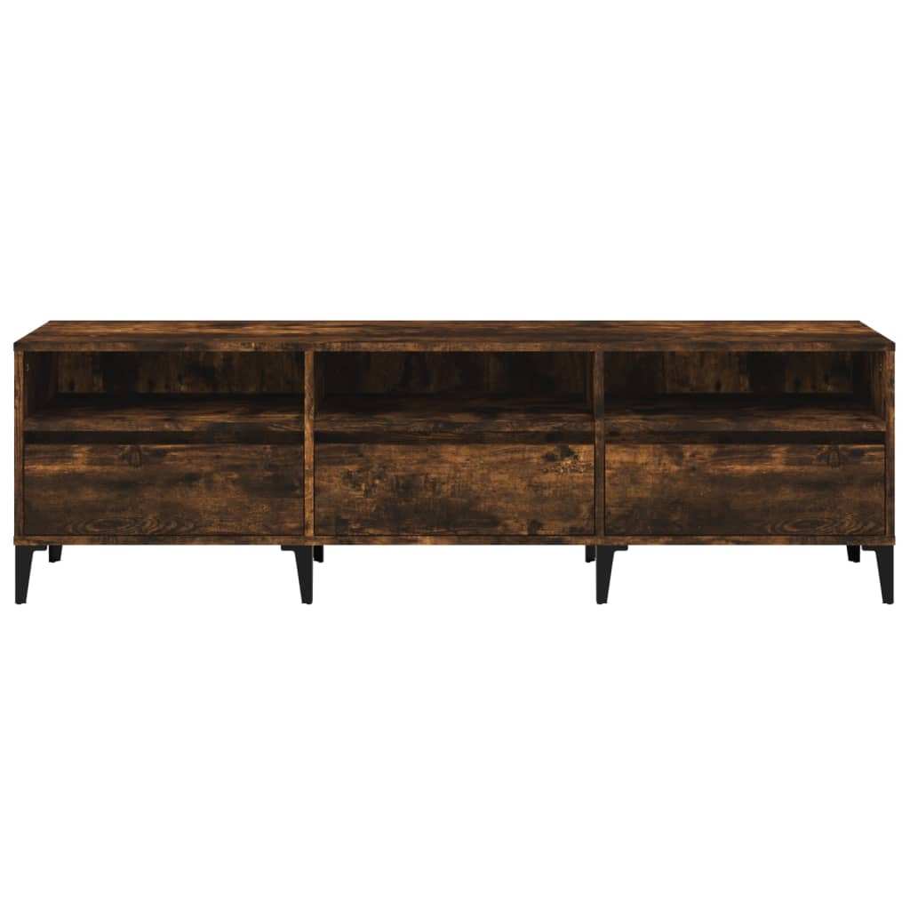 Meuble TV chêne fumé 150x30x44,5 cm bois d'ingénierie - XIOS