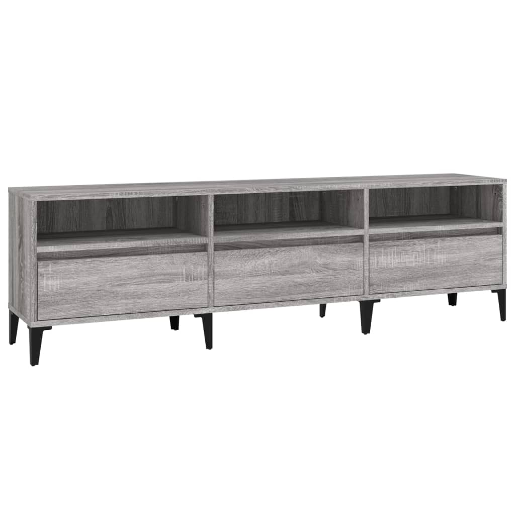 Meuble TV sonoma gris 150x30x44,5 cm bois d'ingénierie - XIOS