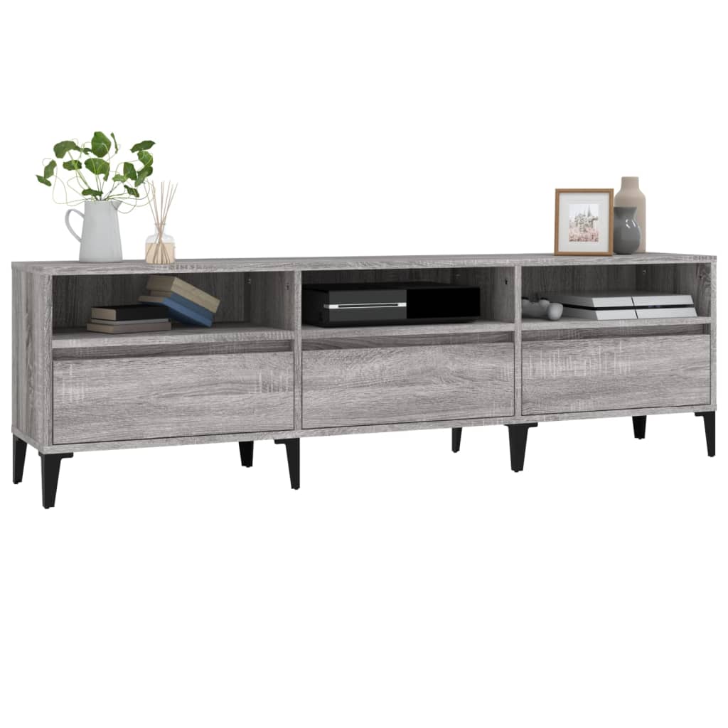 Meuble TV sonoma gris 150x30x44,5 cm bois d'ingénierie - XIOS