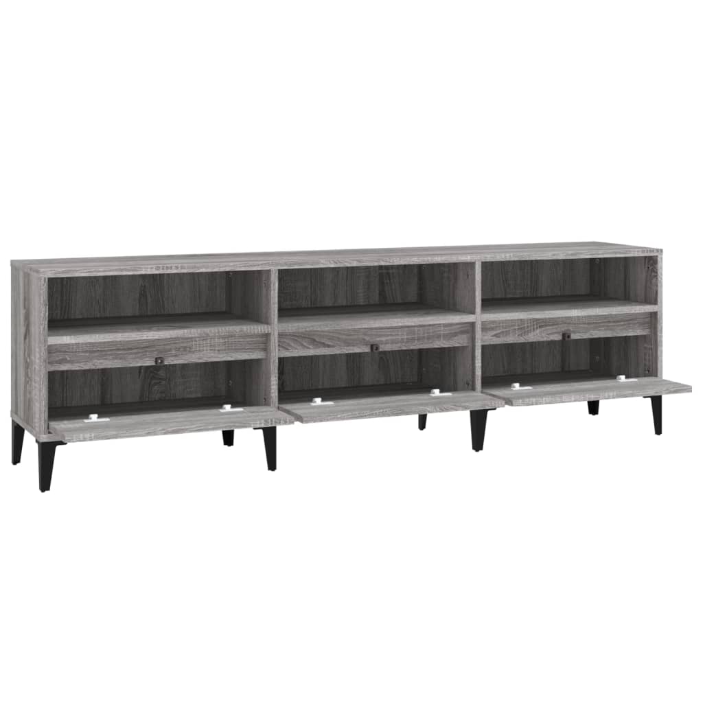 Meuble TV sonoma gris 150x30x44,5 cm bois d'ingénierie - XIOS