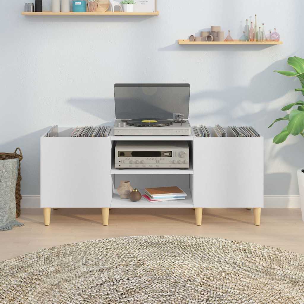 Meuble à disques Blanc 121x38x48 cm Bois d'ingénierie - XIOS