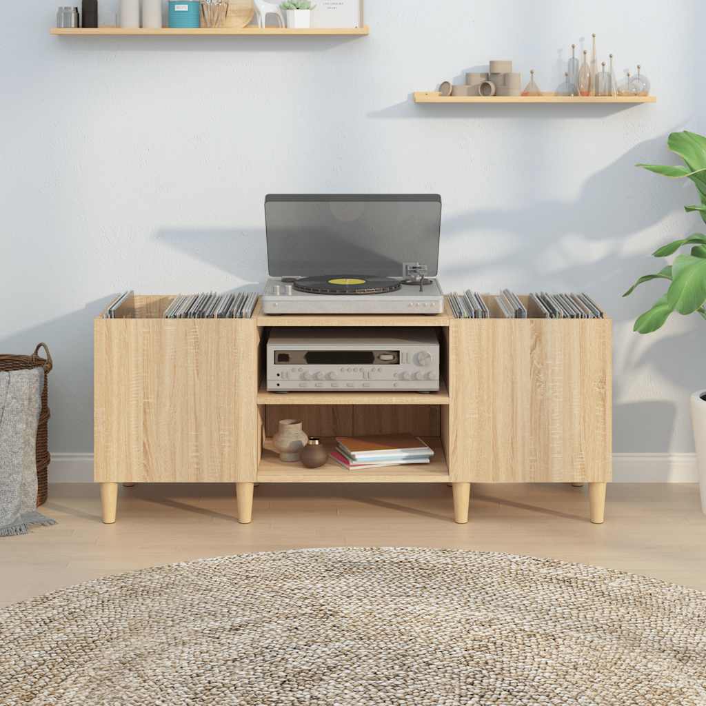 Armoire à disques chêne sonoma 121x38x48 cm bois d'ingénierie - XIOS
