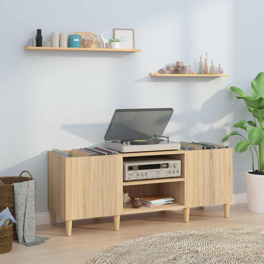 Armoire à disques chêne sonoma 121x38x48 cm bois d'ingénierie - XIOS