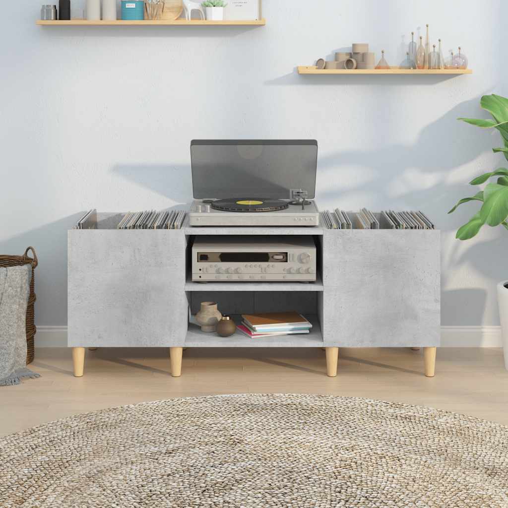 Armoire à disques gris béton 121x38x48 cm bois d'ingénierie - XIOS