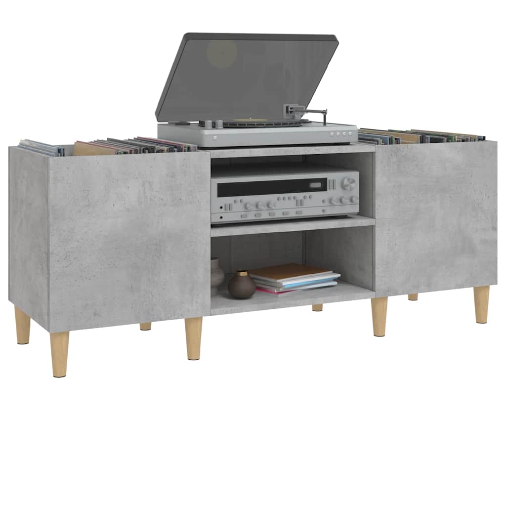 Armoire à disques gris béton 121x38x48 cm bois d'ingénierie - XIOS