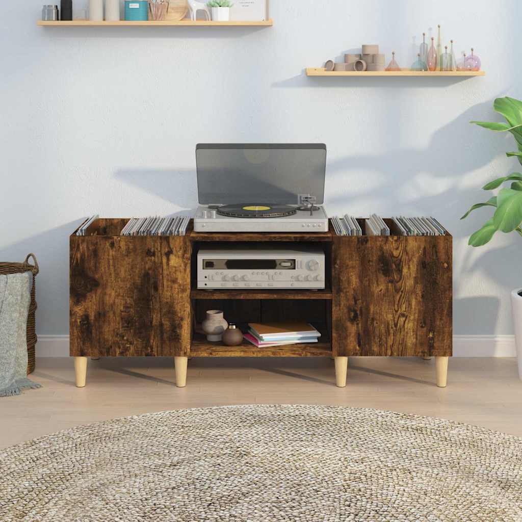 Armoire à disques chêne fumé 121x38x48 cm bois d'ingénierie - XIOS