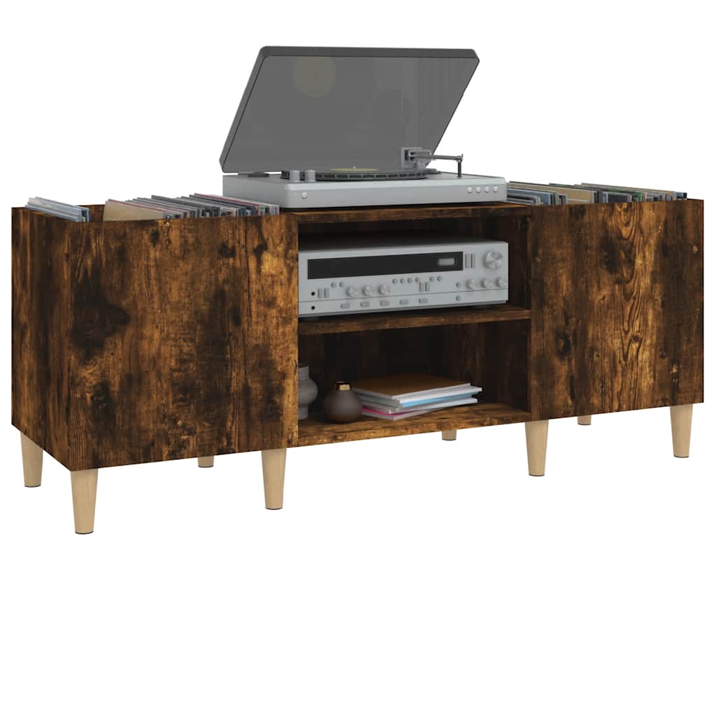 Armoire à disques chêne fumé 121x38x48 cm bois d'ingénierie - XIOS