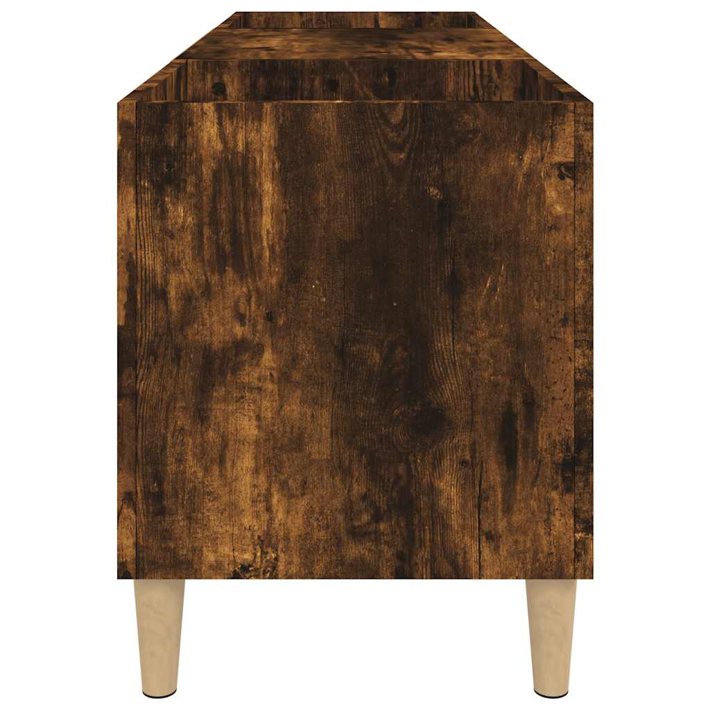 Armoire à disques chêne fumé 121x38x48 cm bois d'ingénierie - XIOS