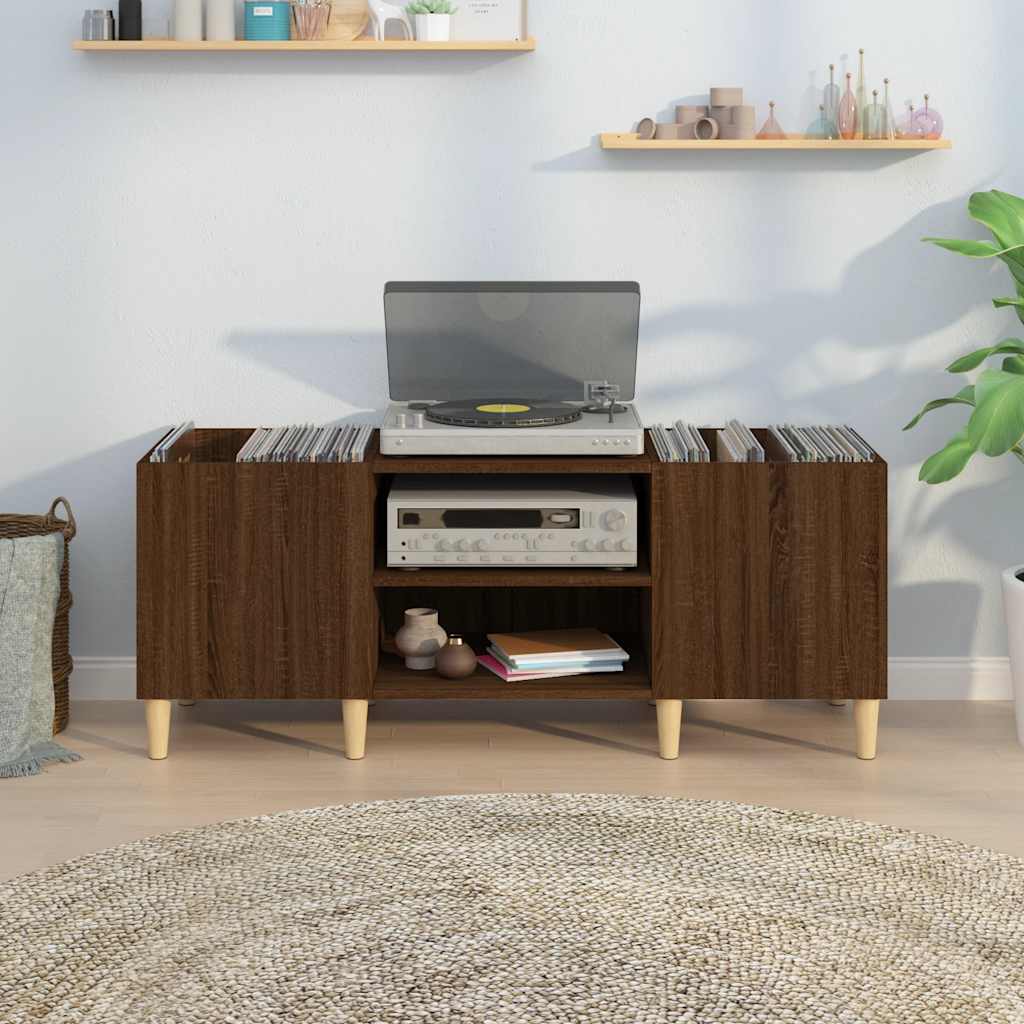 Armoire à disques chêne marron 121x38x48 cm bois d'ingénierie - XIOS