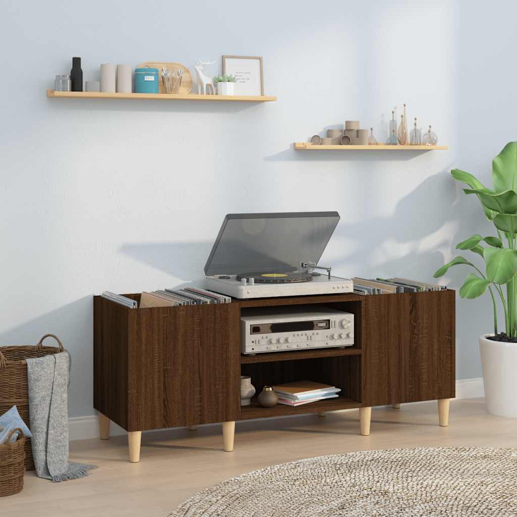 Armoire à disques chêne marron 121x38x48 cm bois d'ingénierie - XIOS