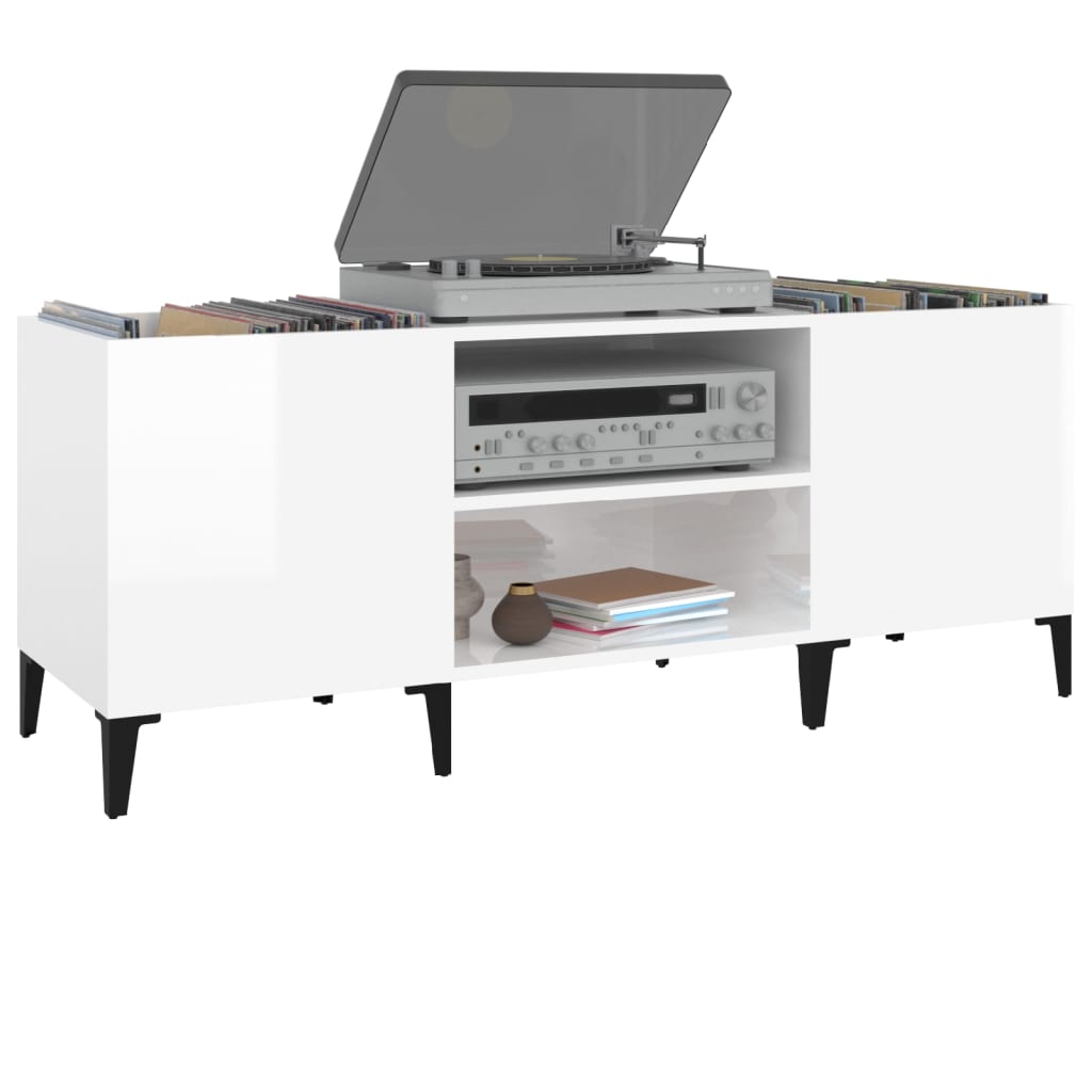 Armoire à disques blanc 121x38x48 cm bois d'ingénierie - XIOS