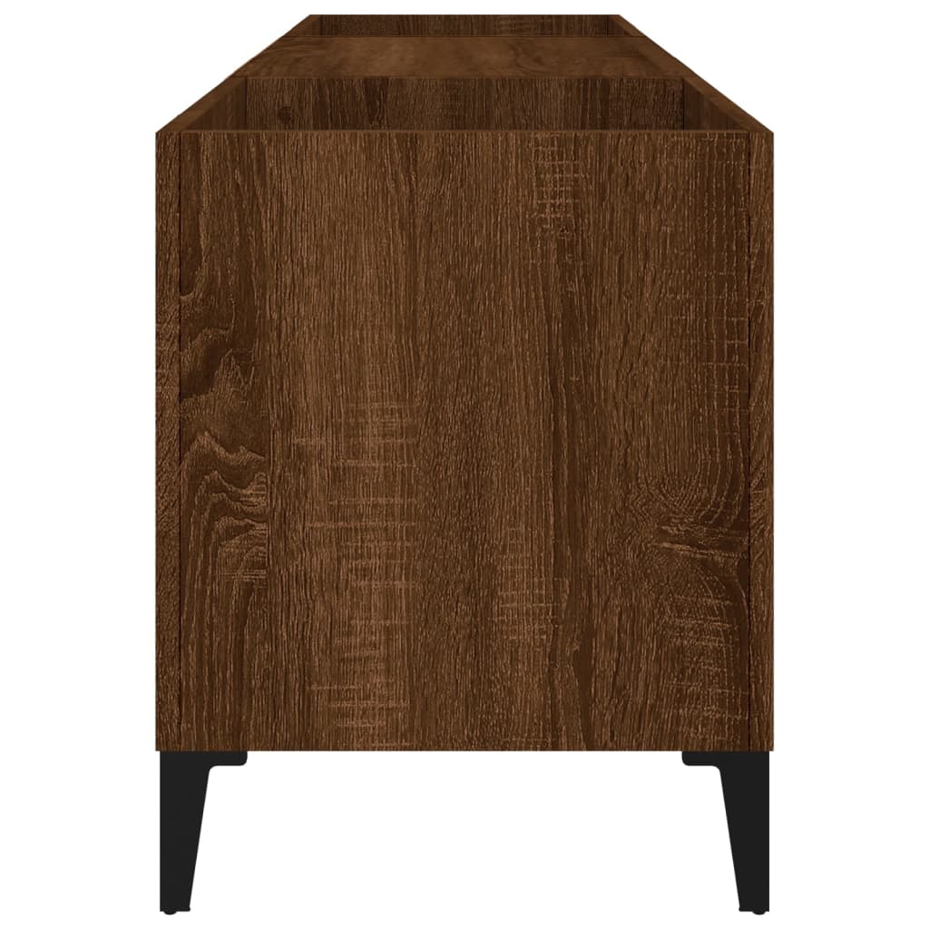 Armoire à disques chêne marron 121x38x48 cm bois d'ingénierie - XIOS
