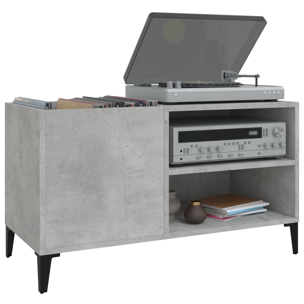 Armoire à disques gris béton 84,5x38x48 cm bois d'ingénierie - XIOS