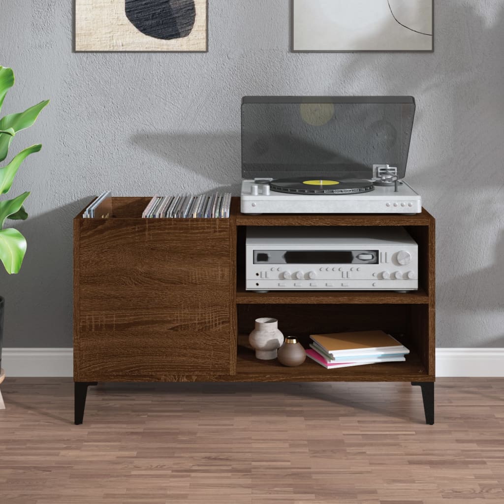 Armoire à disques chêne marron 84,5x38x48 cm bois d'ingénierie - XIOS