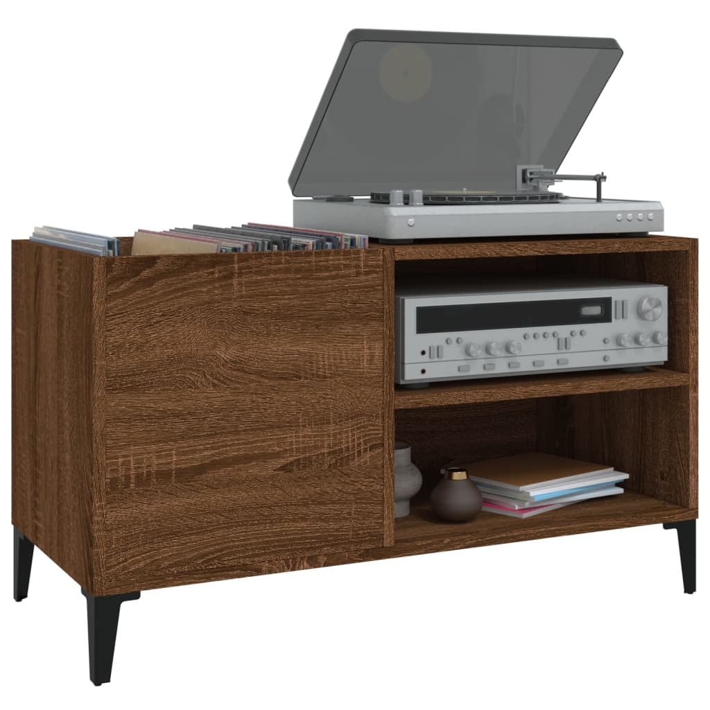 Armoire à disques chêne marron 84,5x38x48 cm bois d'ingénierie - XIOS