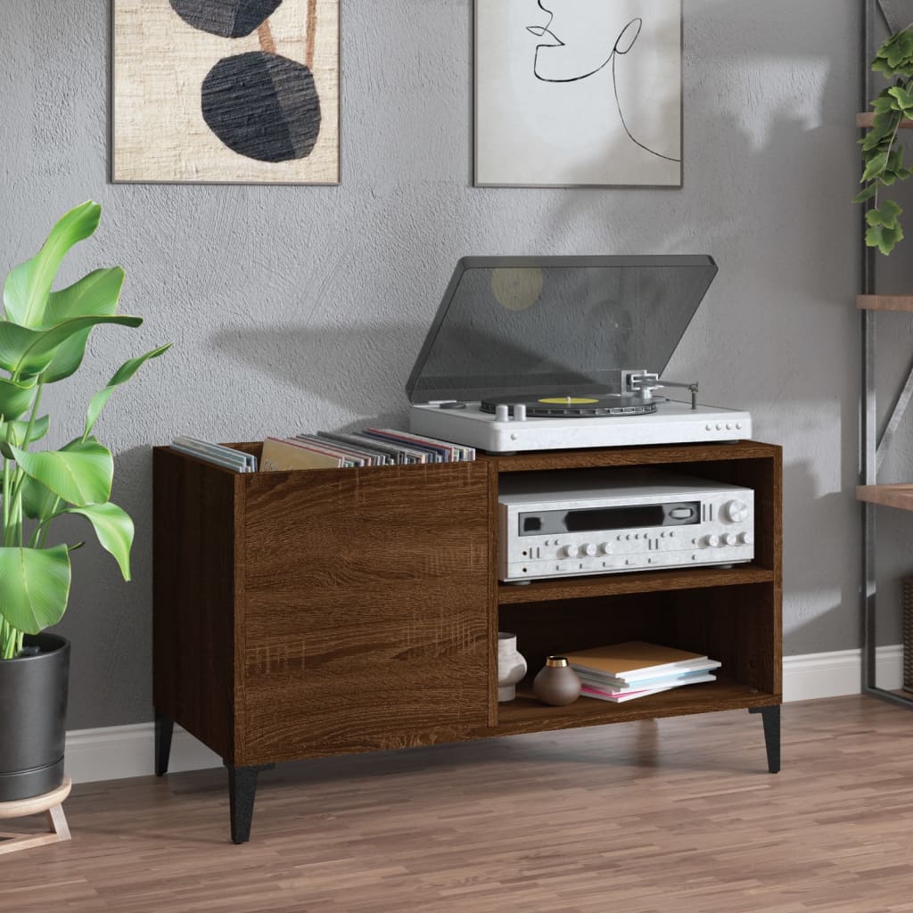 Armoire à disques chêne marron 84,5x38x48 cm bois d'ingénierie - XIOS