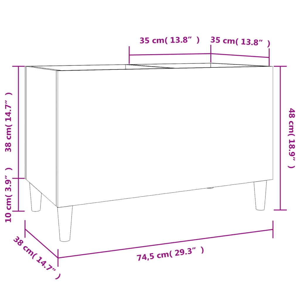Armoire à disques blanc 74,5x38x48 cm bois d'ingénierie - XIOS