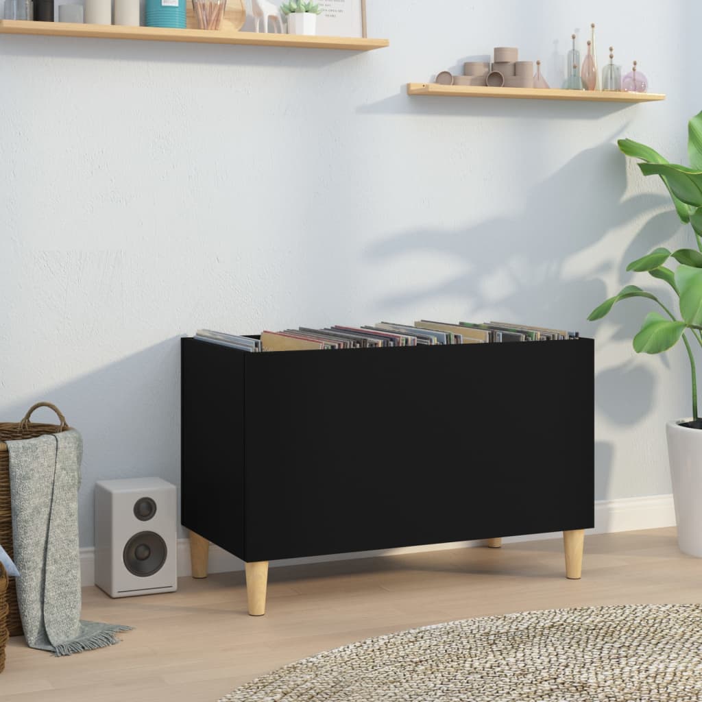 Armoire à disques noir 74,5x38x48 cm bois d'ingénierie - XIOS