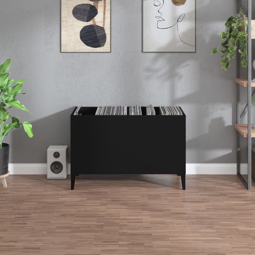 Armoire à disques noir 74,5x38x48 cm bois d'ingénierie - XIOS