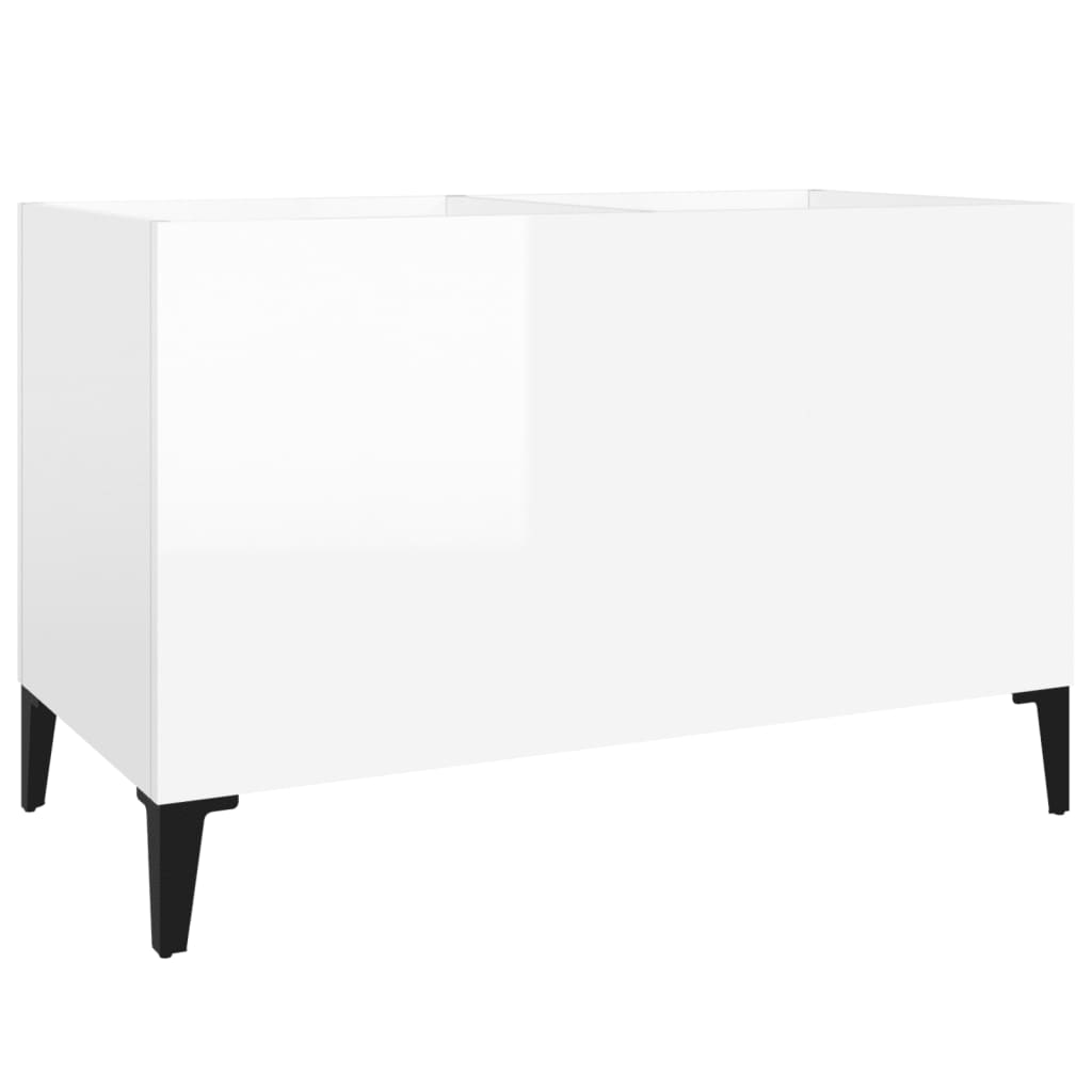 Armoire à disques blanc brillant 74,5x38x48cm bois d'ingénierie - XIOS
