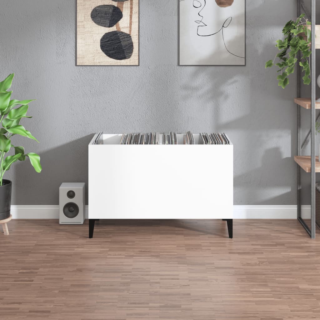 Armoire à disques blanc brillant 74,5x38x48cm bois d'ingénierie - XIOS