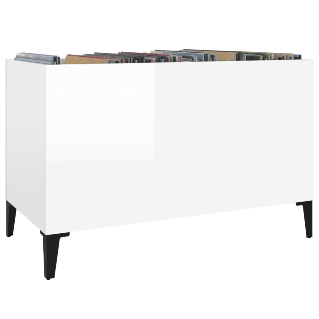 Armoire à disques blanc brillant 74,5x38x48cm bois d'ingénierie - XIOS