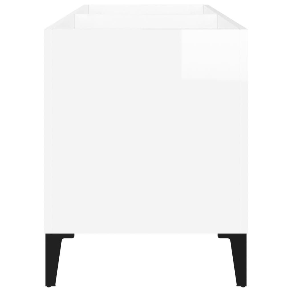 Armoire à disques blanc brillant 74,5x38x48cm bois d'ingénierie - XIOS