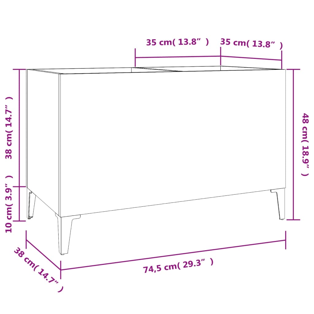 Armoire à disques blanc brillant 74,5x38x48cm bois d'ingénierie - XIOS