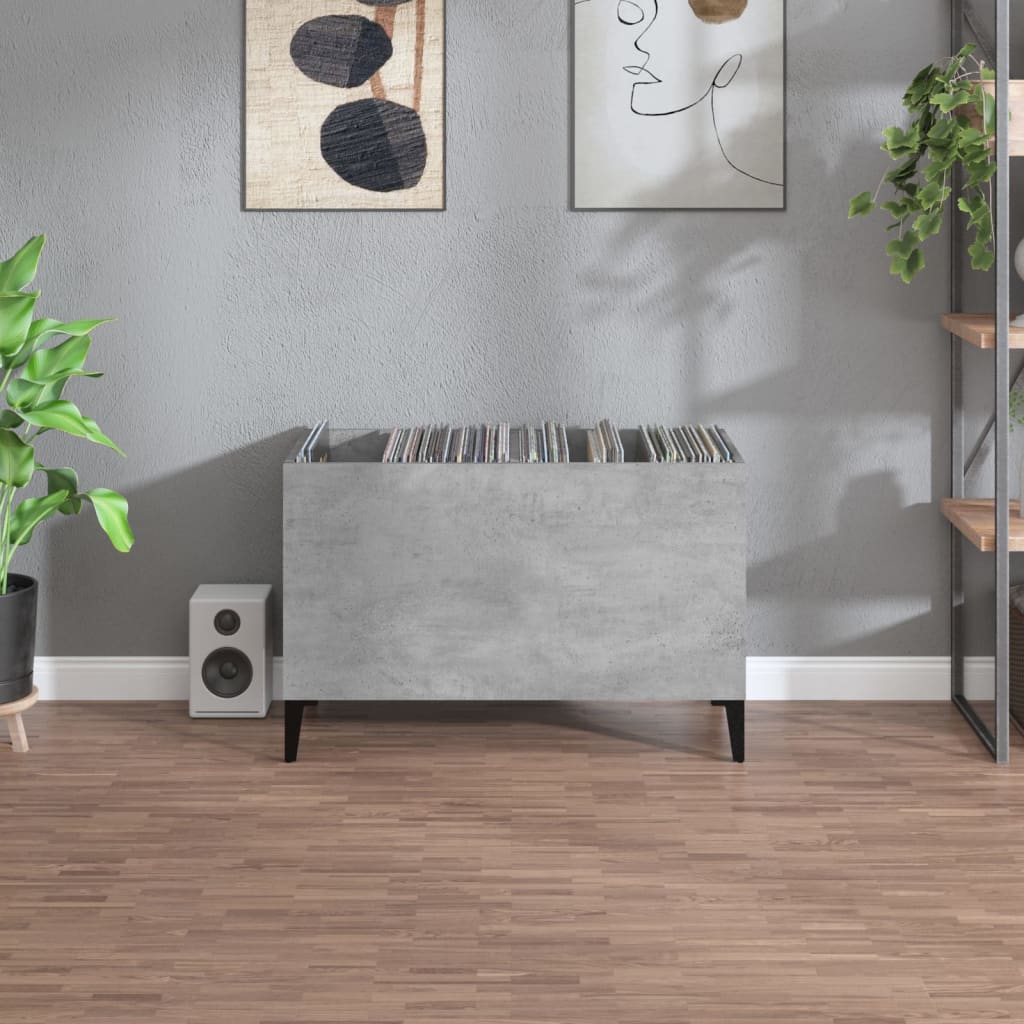 Armoire à disques gris béton 74,5x38x48 cm bois d'ingénierie - XIOS