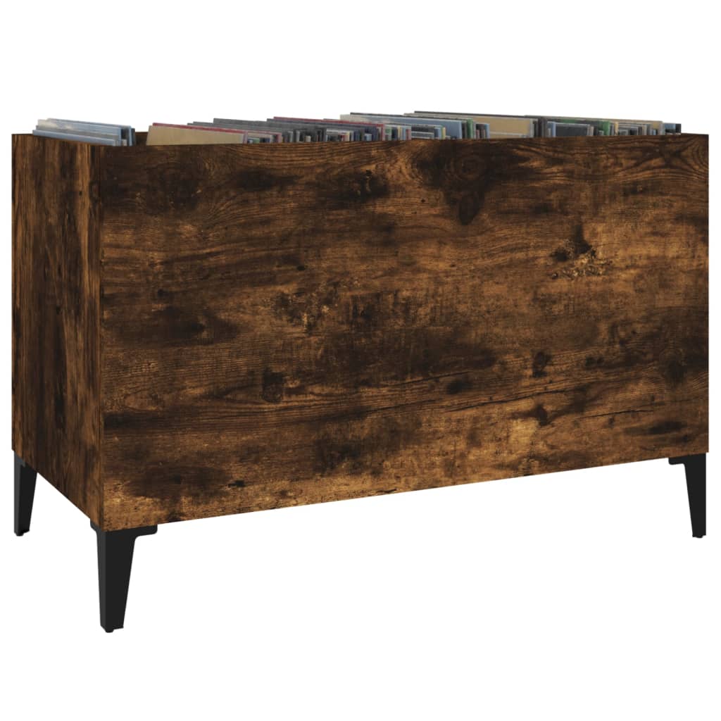 Armoire à disques chêne fumé 74,5x38x48 cm bois d'ingénierie - XIOS