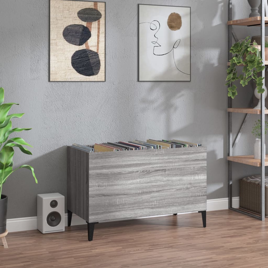 Armoire à disques sonoma gris 74,5x38x48 cm bois d'ingénierie - XIOS
