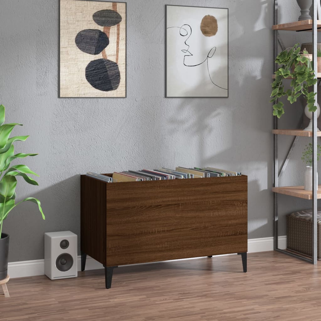 Armoire à disques chêne marron 74,5x38x48 cm bois d'ingénierie - XIOS