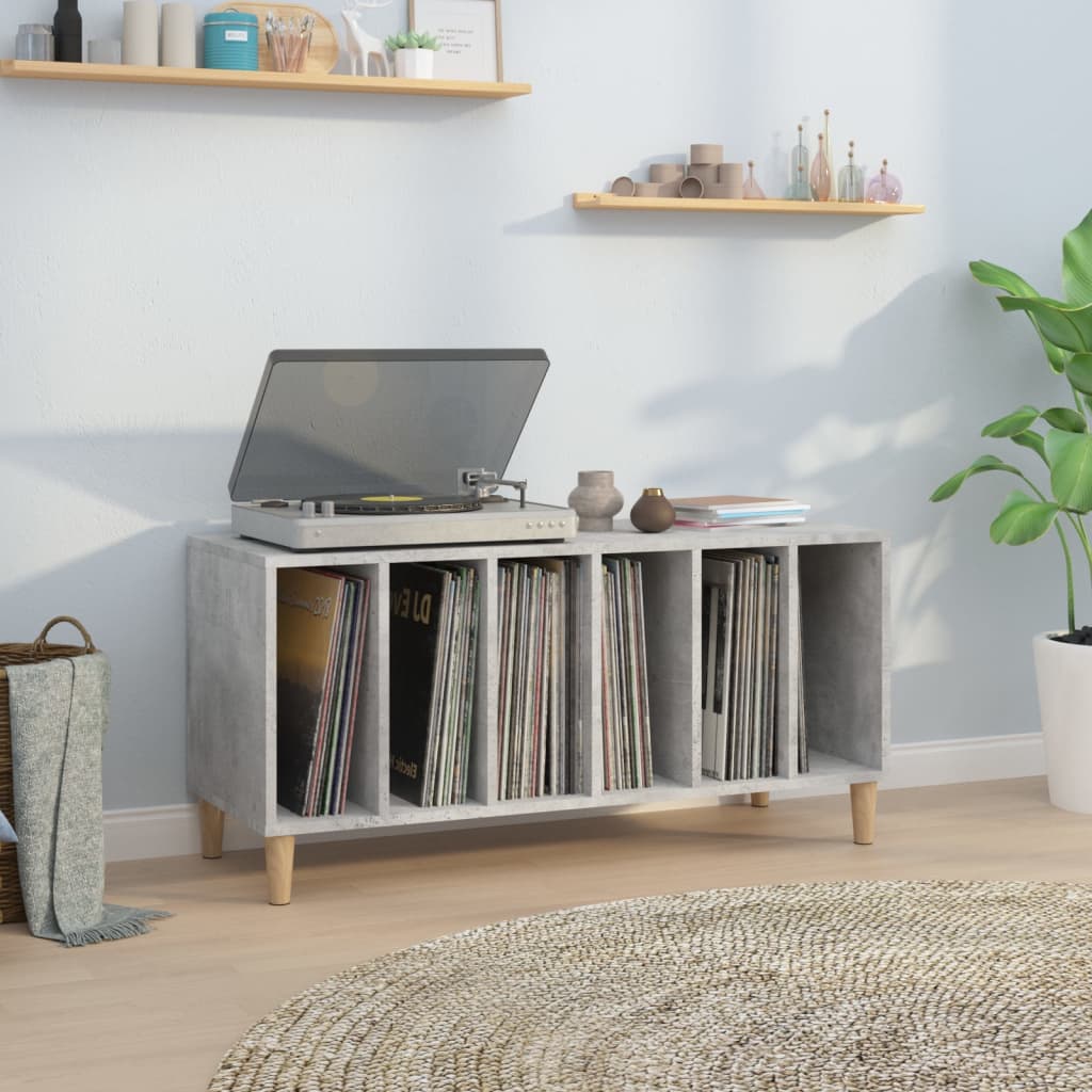 Armoire à disques gris béton 100x38x48 cm bois d'ingénierie - XIOS